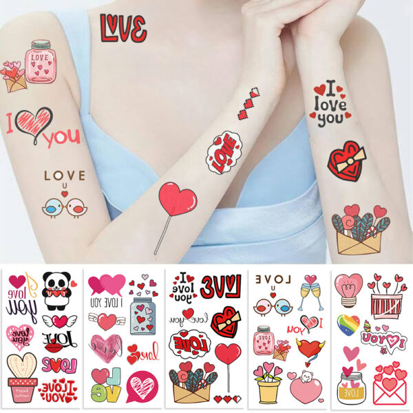 Wholesale Cartoon Valentine's Day Love Series Tattoo Stickers