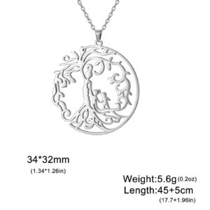 Mother + daughter + child (thin chain) steel color