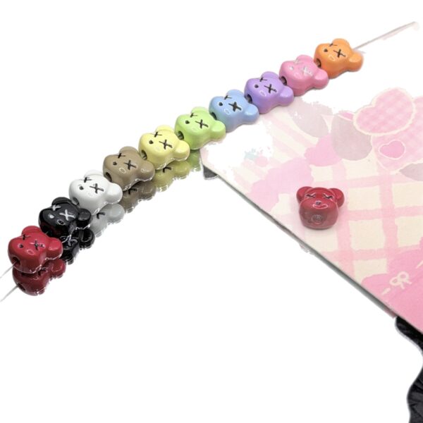 Wholesale DIY Alloy 10pcs Cartoon Violent Bear Beaded Accessories