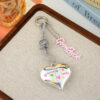 Wholesale Graffiti Love Colored Letter Silver Plated Metal Keychain