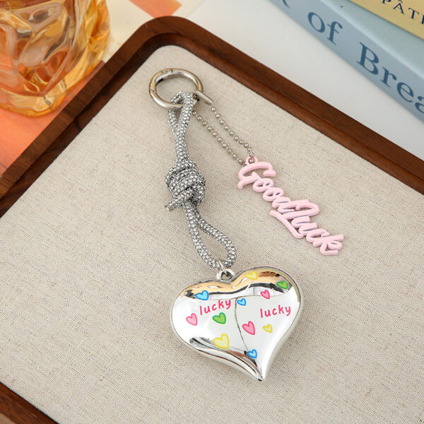 Wholesale Graffiti Love Colored Letter Silver Plated Metal Keychain