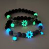 Wholesale Luminous Little Sun Flower Volcanic Stone Bead Bead Bead Bracelet