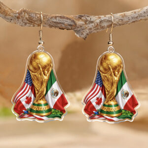 Wholesale Sports Style Football Trophy Acrylic Pendant Earrings