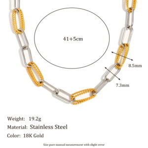 Personalized paper clip twist combination chain-two colors