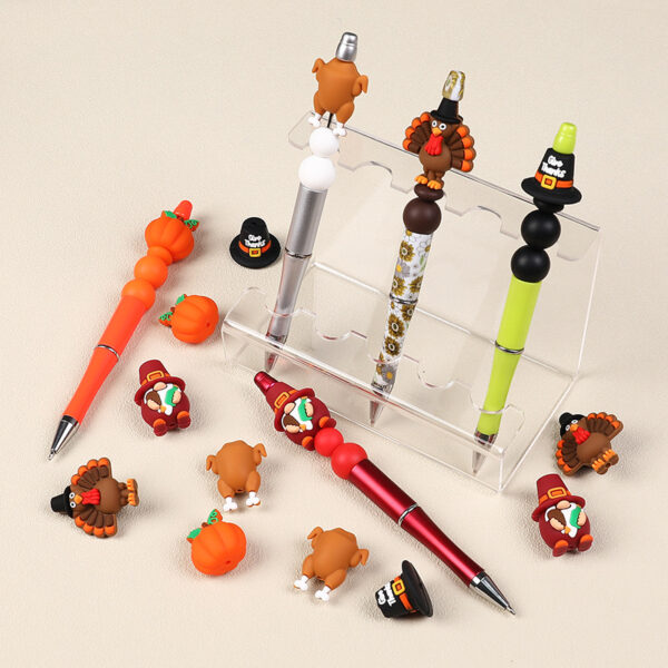 O1CN013txTEN1CRJYpdAKvt_2217794230077-0-cib Wholesale 20pcs New Thanksgiving 3D Turkey Silicone Beads