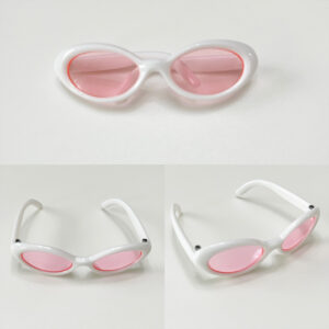 White frame pink lenses