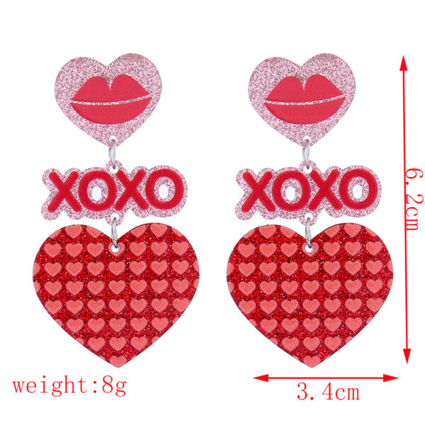 Wholesale Valentine's Day Love Sparkling Acrylic Earrings