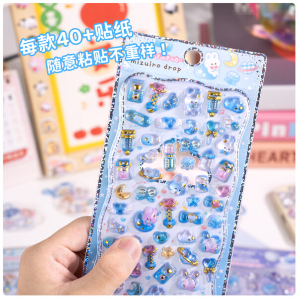 Wholesale Cute cartoon crystal relief 3D Stickers