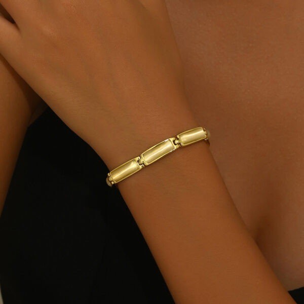 Wholesale Geometric rose gold cat eye stone bracelet