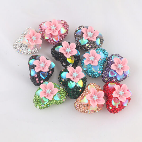 Wholesale Flower Heart Soft Ceramic Diamond Ball Beads
