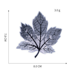 Gray maple leaf cloth stickers 7#