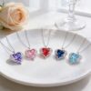 Wholesale Ocean Heart necklace heart-shaped diamond-studded pendant