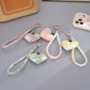 Wholesale Ripped Denim Heart Buckle Wrist Strap Keychain