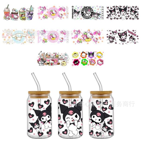 Wholesale Sanrio coolometi UV DTF transfer crystal transparent stickers waterproof scratch-resistant cartoon wholesale cross-border