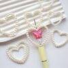 Wholesale 10pcs pearl hollow large love heart straight hole pearl DIY beads