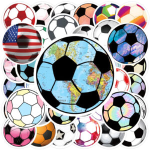Wholesale 60 Cute Cartoon Soccer Waterproof Vinyl Stickers