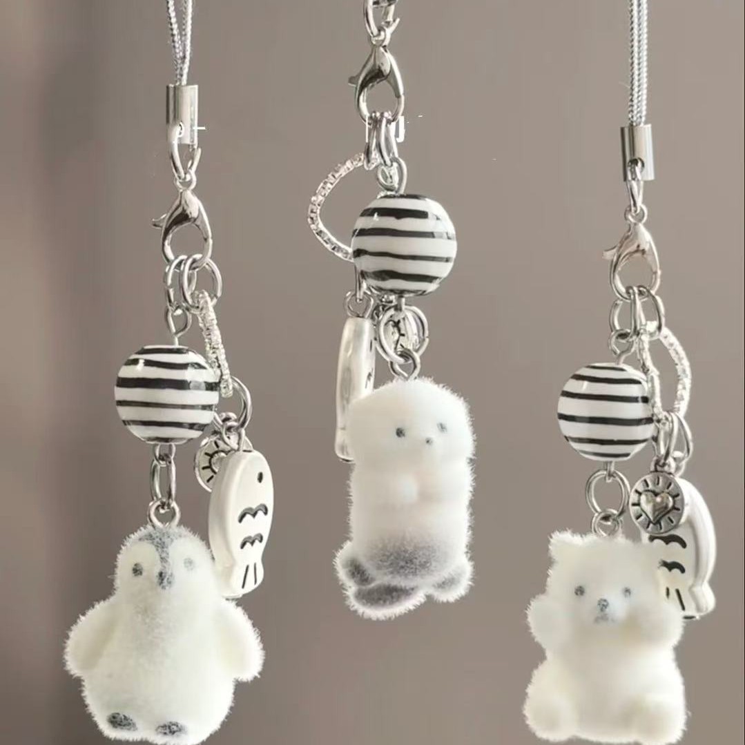 Wholesale Cartoon Flocked Ppy Phone Pendant Keychain