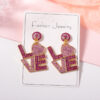 Wholesale Letter inlaid zircon Valentine's Day earrings
