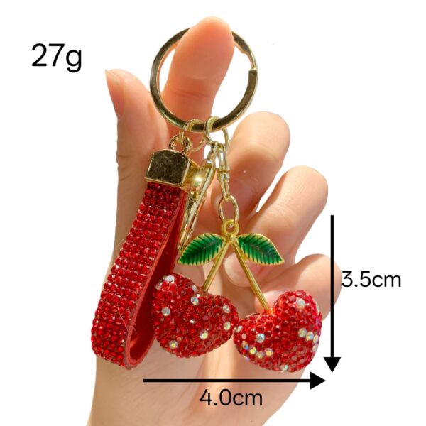 O1CN0144PzKD1wdCDU5SWNW_2218646186330-0-cib Wholesale Clay Full Rhinestone Heart Cherry Lanyard Keychain