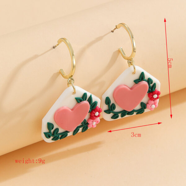 Wholesale Rose envelope Valentine's Day soft ceramic earrings