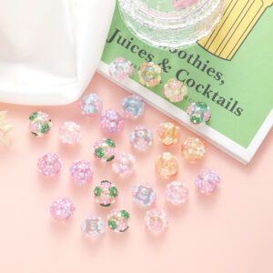 O1CN0144zBNb25LAzvPfXMB_2217520477509-0-cib Wholesale 10pcs flower ball loose beads acrylic beads diy handmade beaded material