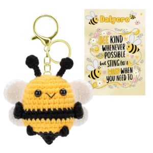 Wings bee knitted keychain