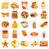 Wholesale 50 cute cartoon orange dessert doodle stickers