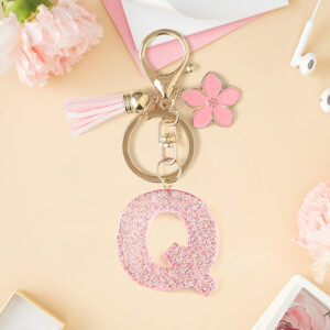 Pink q keychain