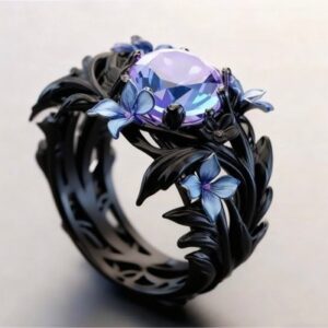 Wholesale Iris Enamel Oil Ring Colorful Zircon Ring