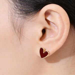 Wholesale Retro Anchor Red Heart Earrings