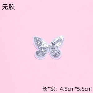 Small silver butterfly patch - glue-free