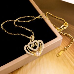 Xl1518 double love love necklace gold