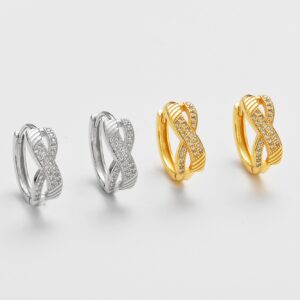 O1CN0149MnGW2CgQqKXRWDe_2220186478503-0-cib Wholesale French-Style Zircon Cross Earrings Niche Simple Temperament Women