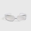 Wholesale Silver Light Technology Style Square Reflective Silver Frame Glasses