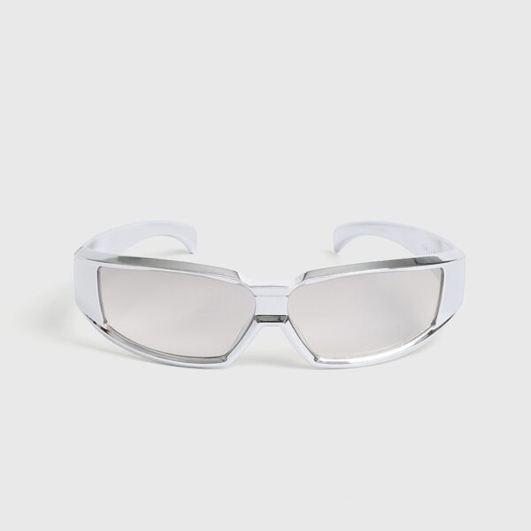 Wholesale Silver Light Technology Style Square Reflective Silver Frame Glasses