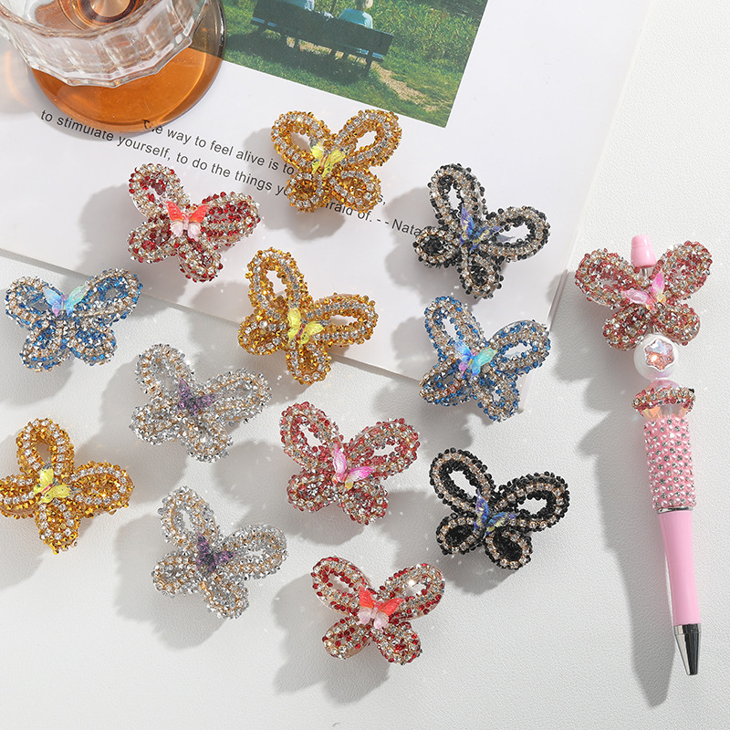 Wholesale Big Butterfly Full illing Straight Hole Handmade Beads