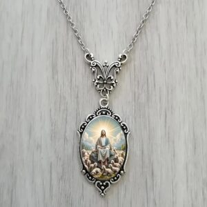 O1CN014BhiFG1woe4ALgBFF_2218114746355-0-cib Wholesale Oval portrait flower glass pendant necklace