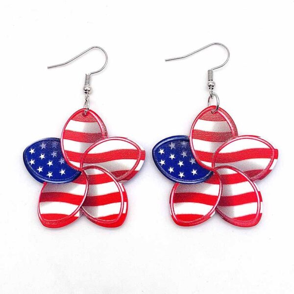 Wholesale Independence Day Colorful Flower Sports Festival Earrings