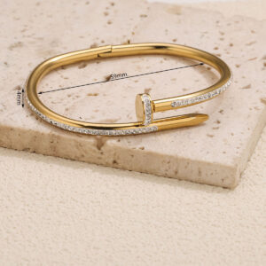 Stainless steel gold t-shaped diamond bracelet g5