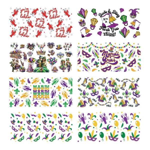 Wholesale UV transfer sticker for glass cups crystal label crystal sticker 16OZ UV DTF WRAPS