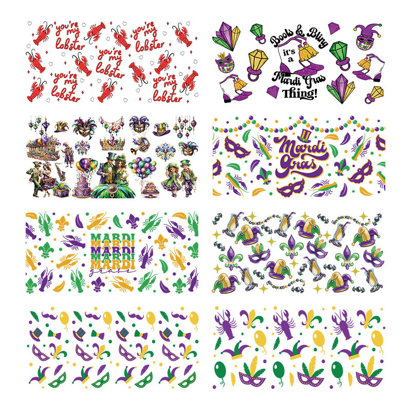 Wholesale UV transfer sticker for glass cs crystal label crystal sticker 16OZ UV DTF WRAPS