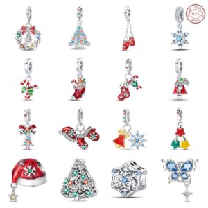 Wholesale Christmas Snowflake Christmas Tree Bell Sock Charm