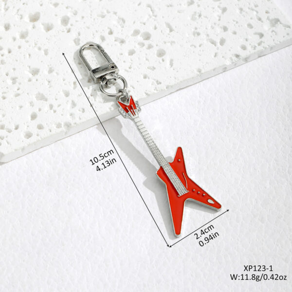 Wholesale 4pcs oil dripping guitar keychain pendant