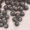 Wholesale 5pcs 20mm Acrylic Halloween Black Spider Web Print Beads