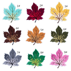 9 styles of maple leaf cloth stickers