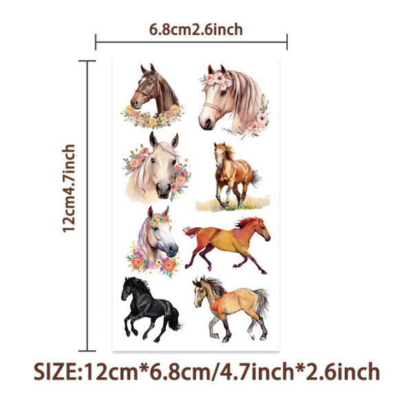 Wholesale 10pcs Children's Cartoon Fun Horse Temporary Tattoo Stickers