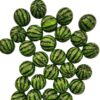 Wholesale 5pcs 20MM Acrylic Green Watermelon Print Beads
