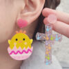 Wholesale Cross-border Easter new rabbit acrylic earrings ear studs letter flower colorful egg simple personalized ear jewelry for women