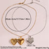 Wholesale Stainless steel embossed peach heart frame box necklace