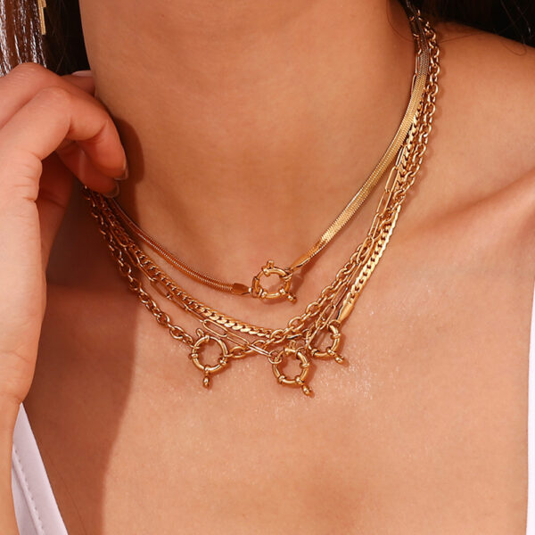 Wholesale Blade gold O-chain stainless steel necklace